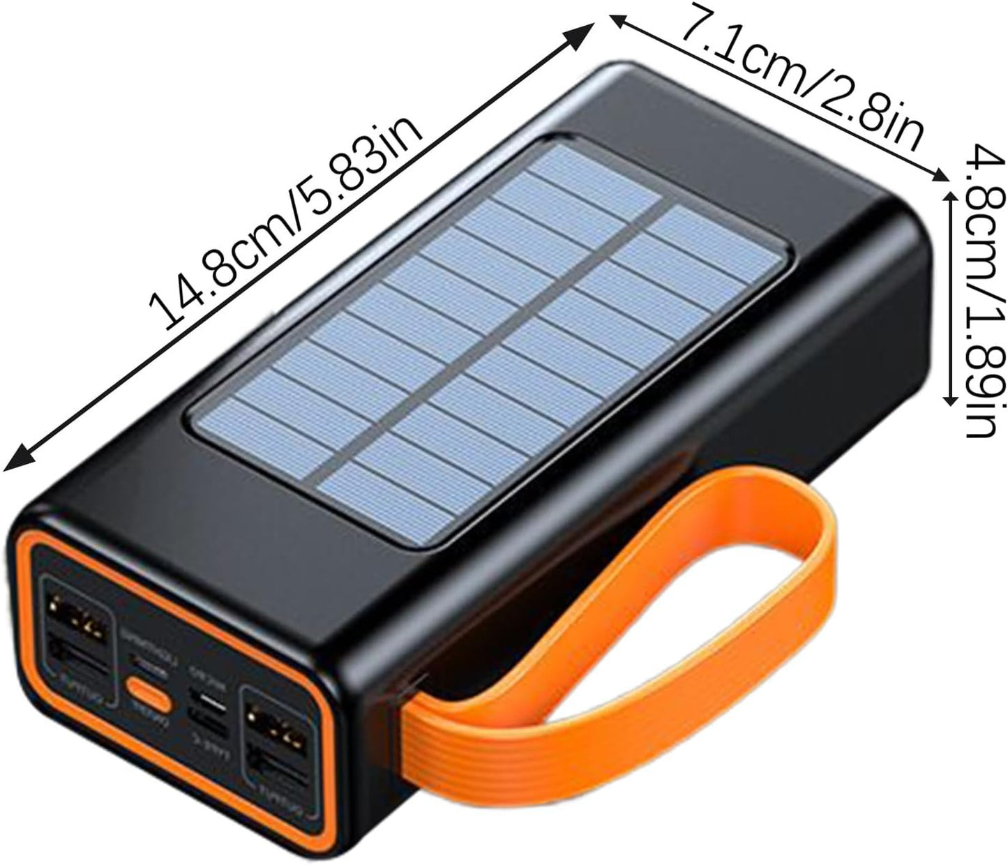 Solar Charger, Solar Panel Power Bank, Compact External Battery Pack, Portable and Fast Charging for Camping, Hiking, Backpacking, Fishing, Walking, 5.83x2.8x1.89 inches