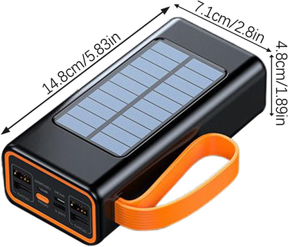 Solar Charger, Solar Panel Power Bank, Compact External Battery Pack, Portable and Fast Charging for Camping, Hiking, Backpacking, Fishing, Walking, 5.83x2.8x1.89 inches