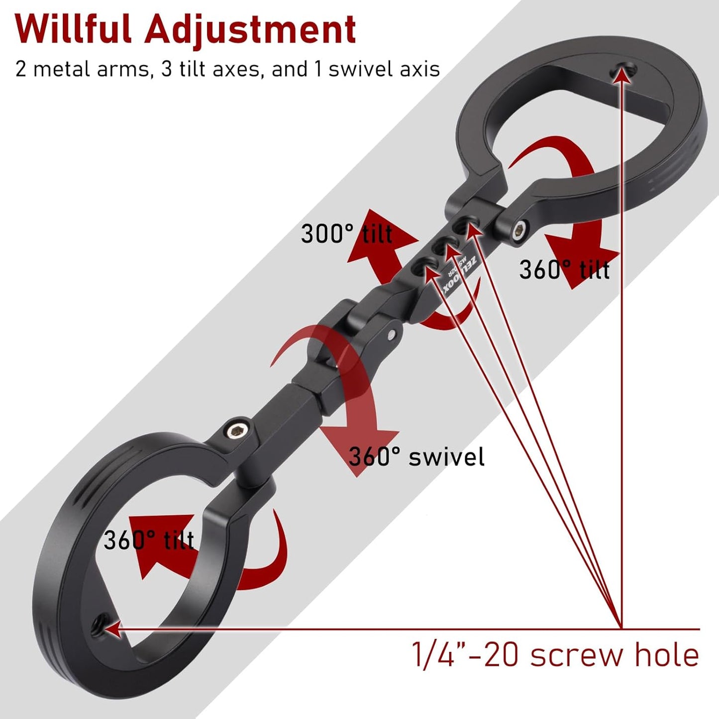 Double Magnetic Ring Phone Holder – Attach to Any Iron Surface | 1/4" Screw Hole | Compatible with iPhone 16/15/14/13/12 Pro Max Series & Magnetic Cases (MS-02R)