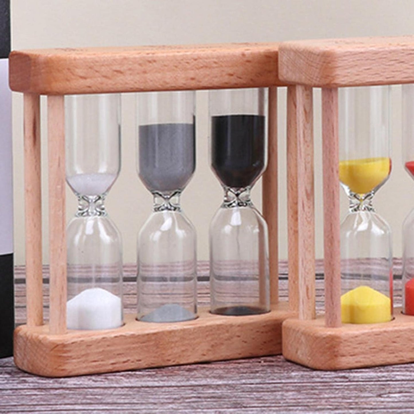 Creative 1/3/5 Minutes Wooden Sand Glass Hourglass Timer Clock Home Decoration Kitchen Utensils Gift for Childern Thermometers and Timers Simple Style Kitchen Tools and Gadgets