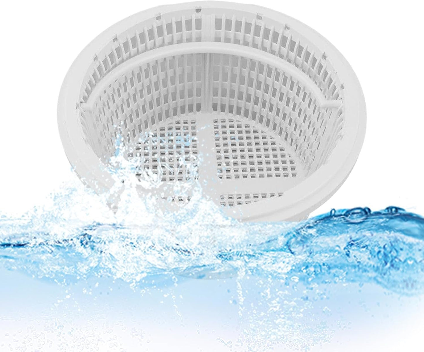 Skimmer Basket, 8-inch Pool Basket Plas-tic Po ol Filter Basket, Univ ersal Skimmer Basketry,Replacement Pond Accessory Skimmer Basketry Strong abs Material with Handle for Swimming Ponds, Spas