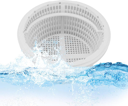 Skimmer Basket, 8-inch Pool Basket Plas-tic Po ol Filter Basket, Univ ersal Skimmer Basketry,Replacement Pond Accessory Skimmer Basketry Strong abs Material with Handle for Swimming Ponds, Spas