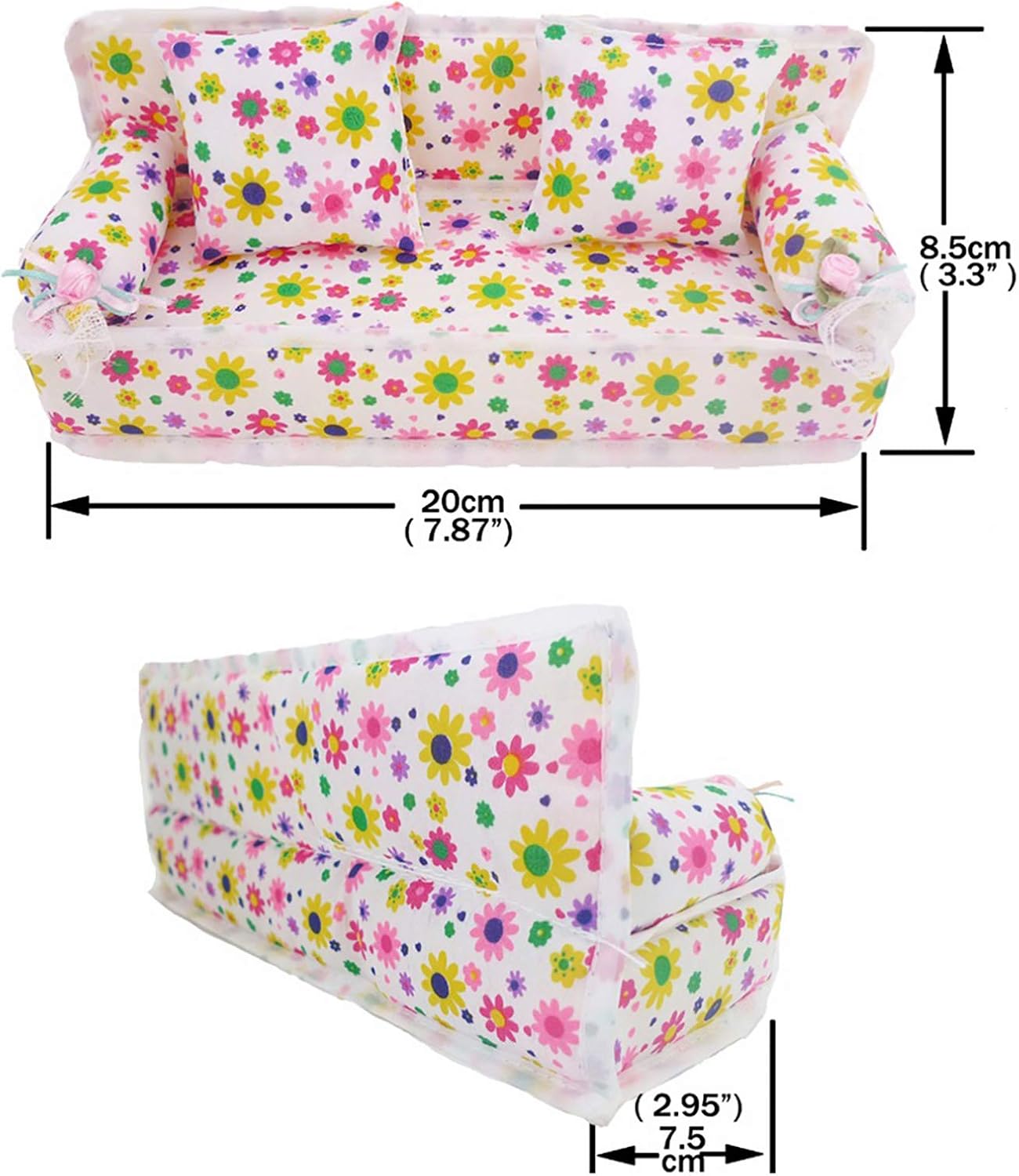 Yudanny 8 Pieces/Set Furniture Accessories Princess Set Dresser Gift + Sofa Set + Bed Set + Hangers for Bedroom Barbie Doll