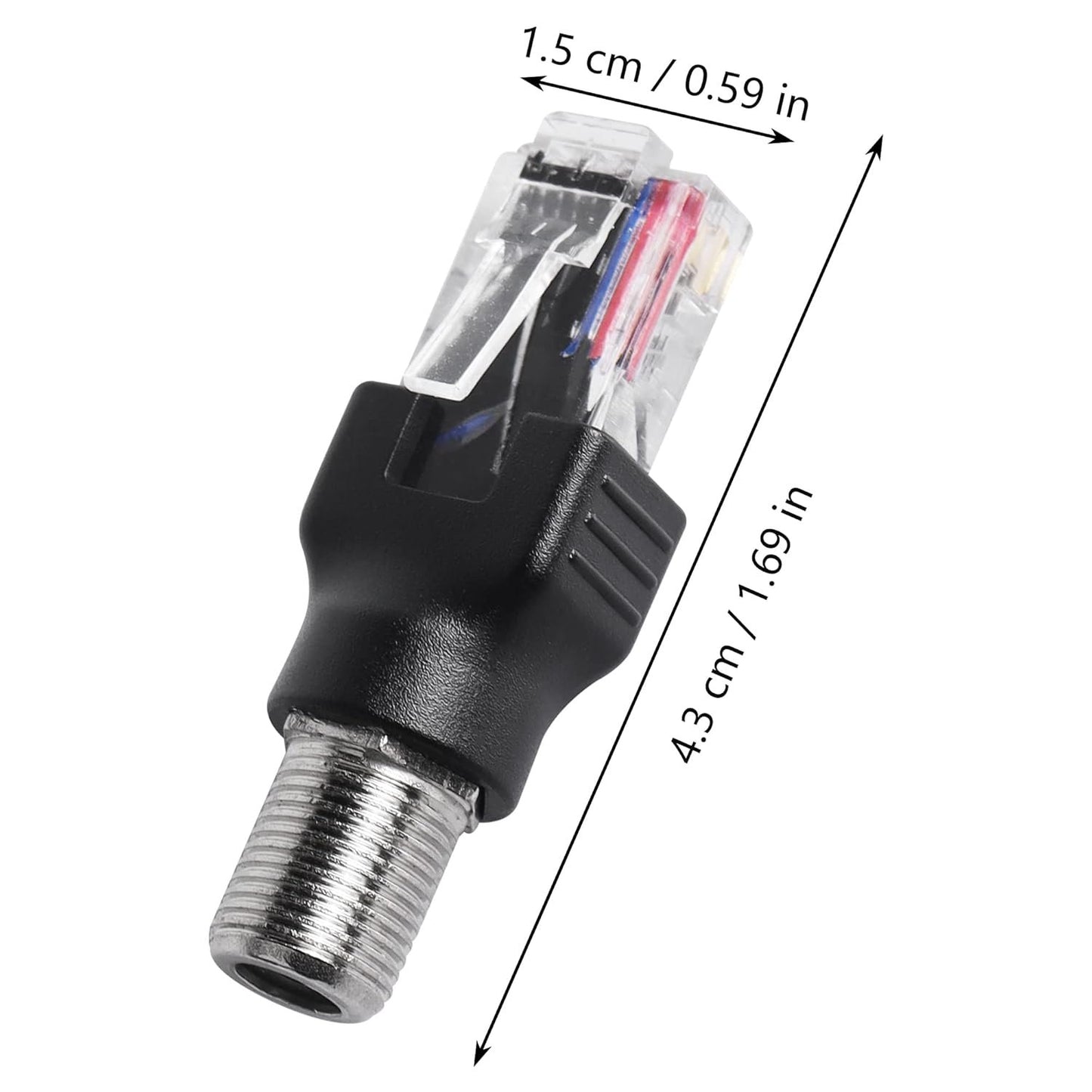 CERRXIAN 4PCS RF to RJ45 Coaxial Converter RF Female to RJ45 Male Coax Barrel Adapters for Line Tester