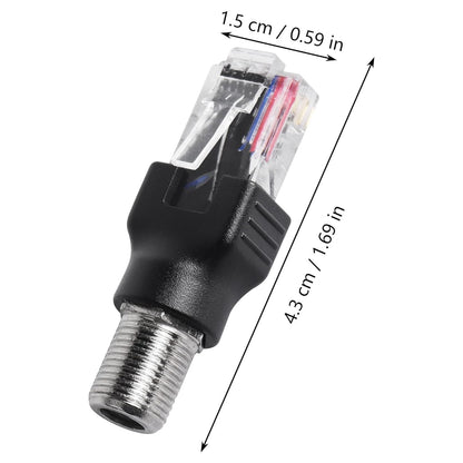 CERRXIAN 4PCS RF to RJ45 Coaxial Converter RF Female to RJ45 Male Coax Barrel Adapters for Line Tester