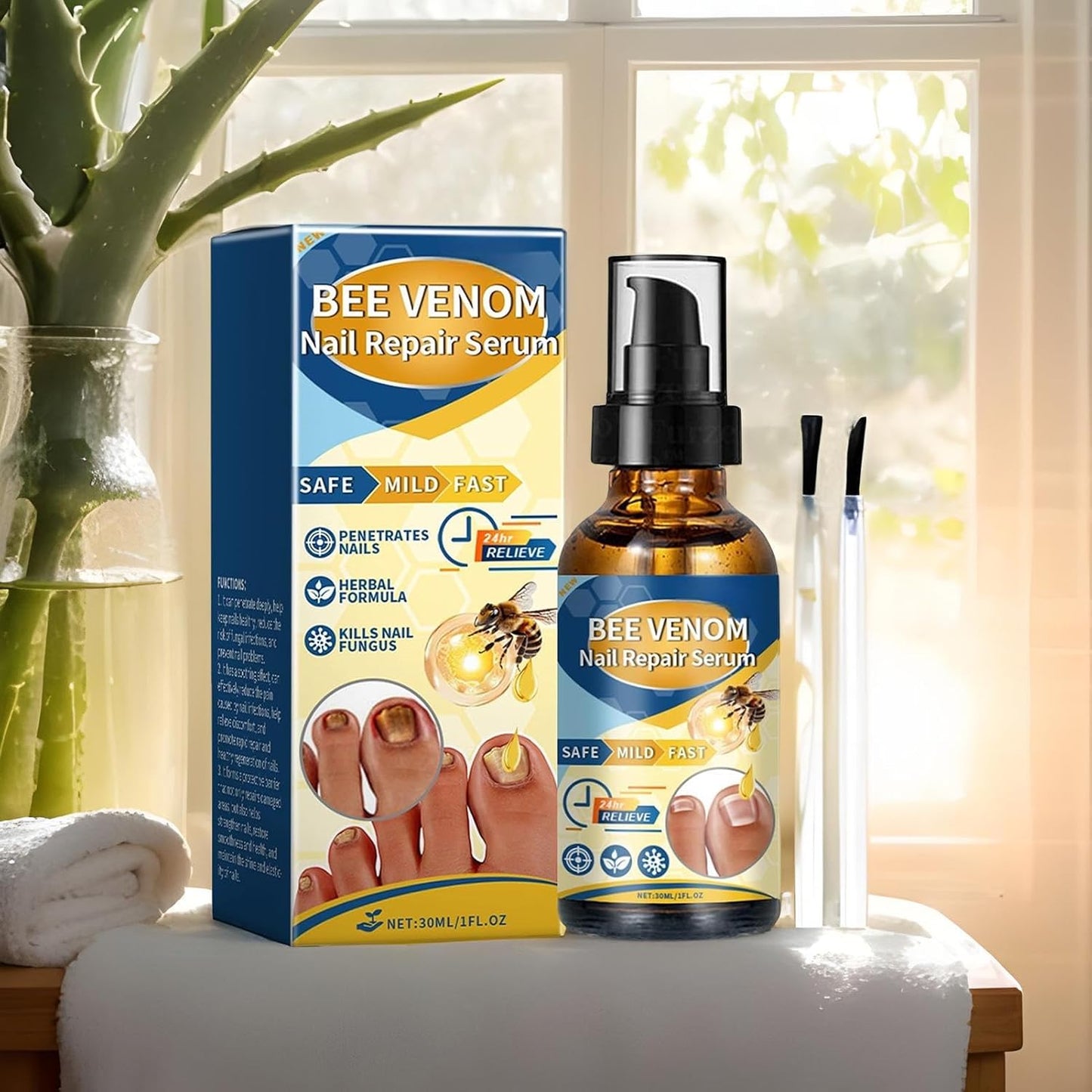 Nail Strengthener and Growth, 4.21 x 1.1 Inch Quick Absorption Nourishing Hard Nails Strengthener 30ml, Professional Care Supplies for Home Travel School Company