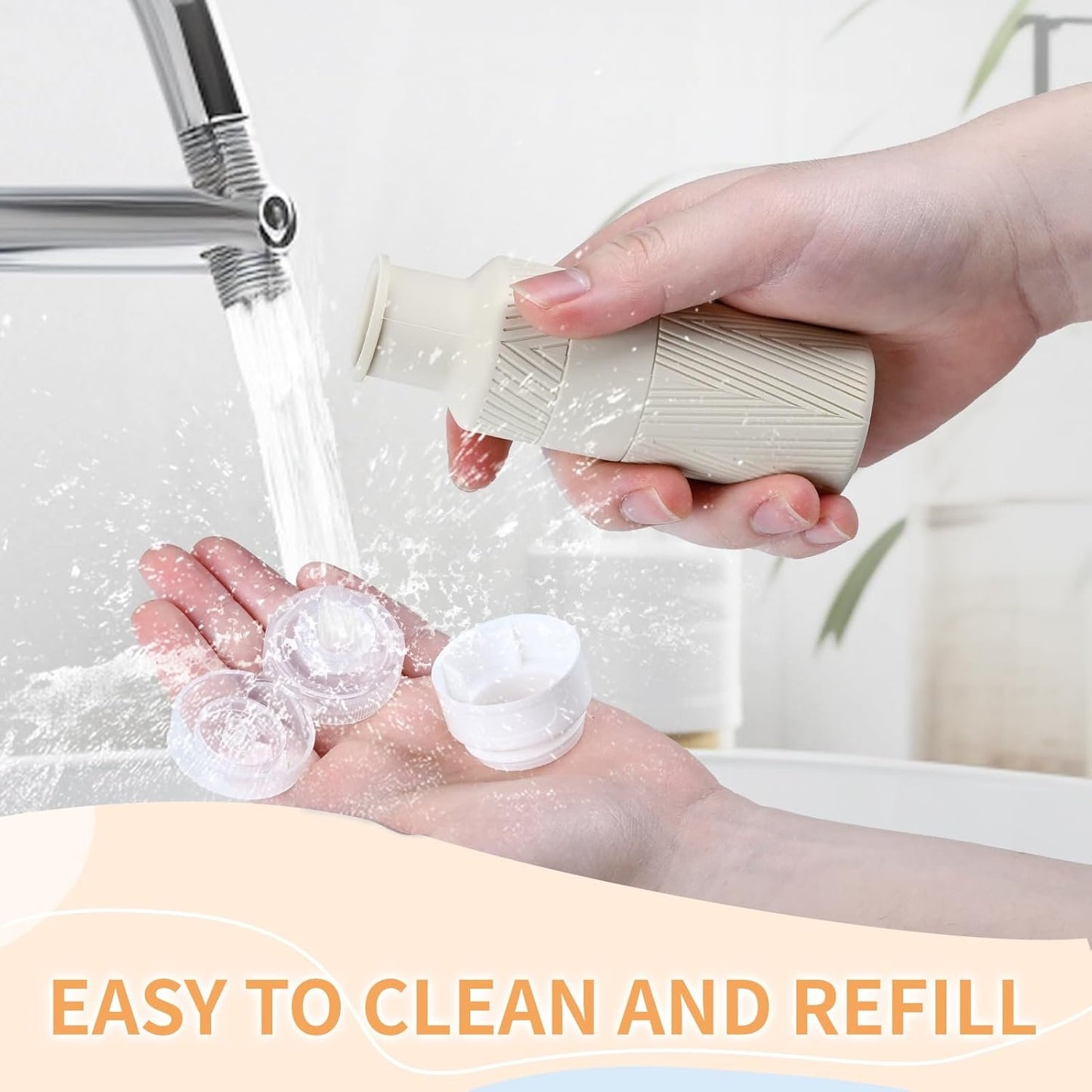 Travel bottles for Toiletries, 100ML TSA Approved Travel Size Toiletries BPA Free Travel Containers for Toiletries Leak Proof Refillable Silicone Travel Bottles
