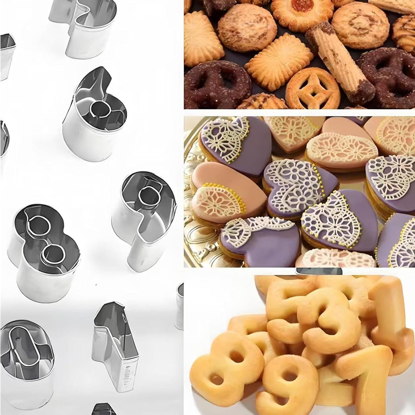 Mini Letter and Number Cookie Cutter Set, Stainless Steel Letter and Number Cookie molds for Baking, Fruit, Fudge Cookies, Cakes and Holiday Themed Parties (36 Pieces)