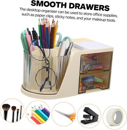 LOPUNER Desk Organizer Rotatable Storage Case Modern Divided Pen Holder Office Supplies Organizer Compact Sleek Design for Efficient Workspace Organization