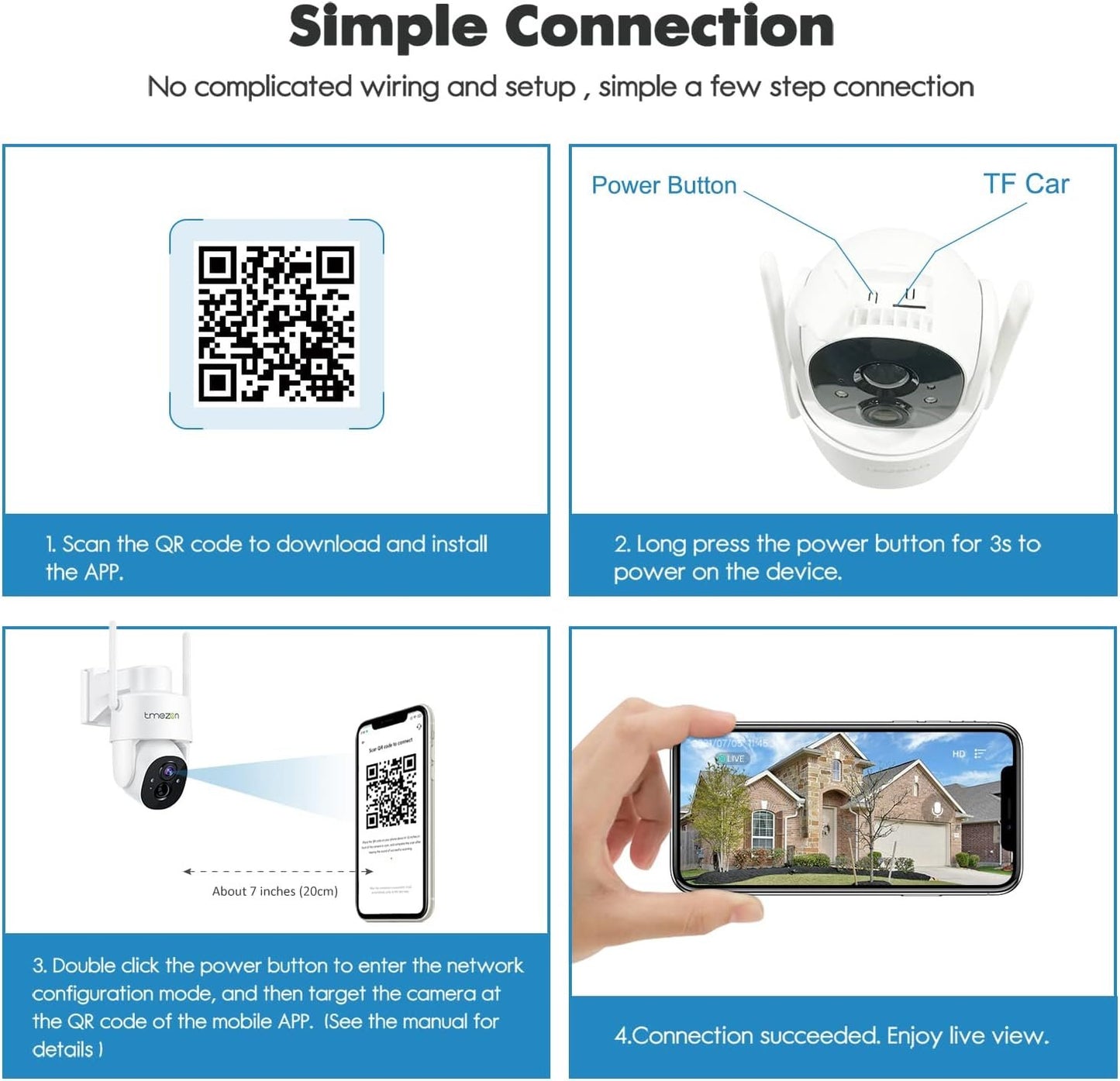 Solar Powered Security Camera TMEZON Outdoor Wireless 360Â° PTZ Camera for Home Surveillance with 3MP Night Vision Pan Tilt Solar Powered, Motion Detection Record 2.4Ghz WiFi vicohome app