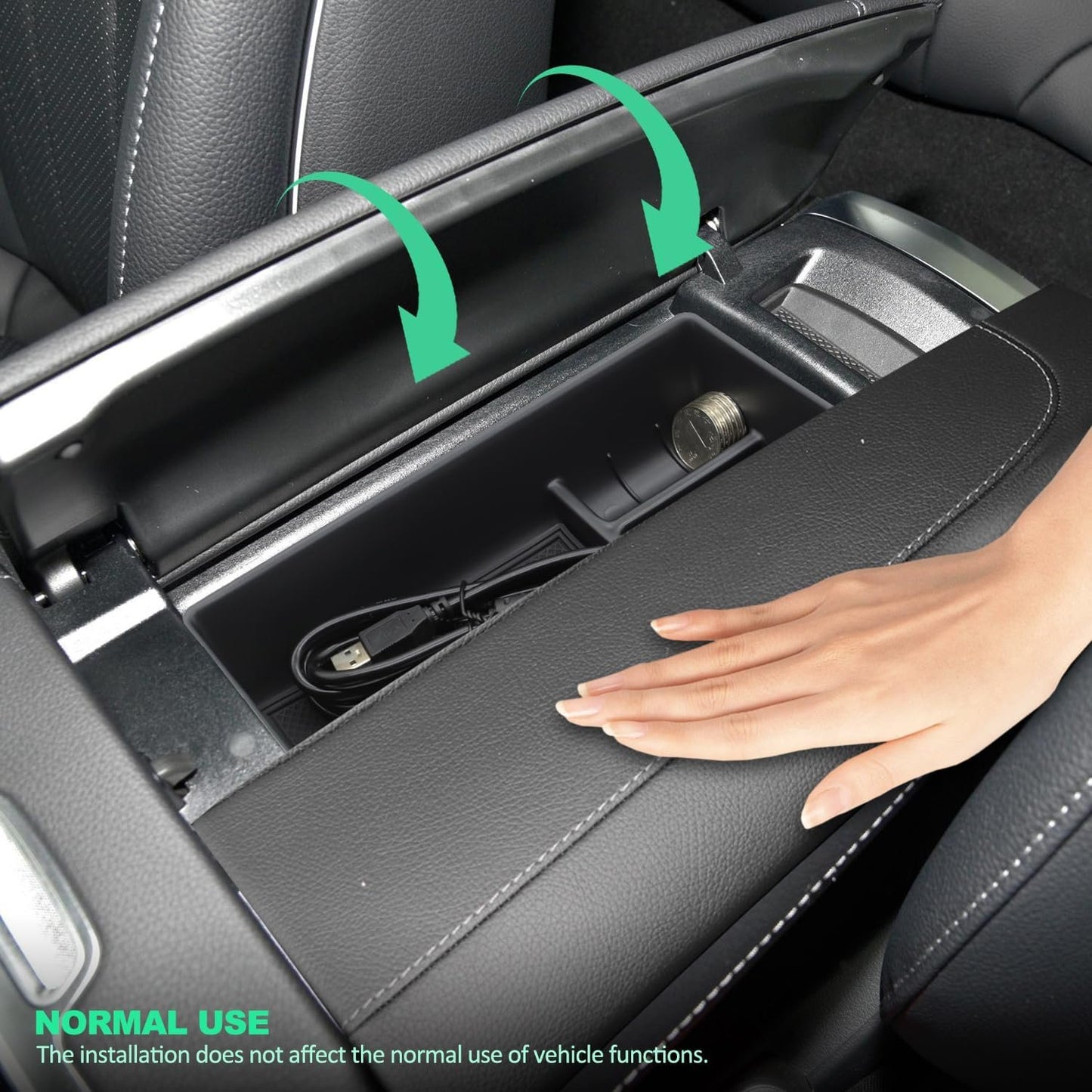 yboueo For Benz EQE EQS Center Console Organizer Trayï¼ŒArmrest Storage Box Compatible with Mercedes Benz EQE350 EQE350+ EQE500 EQS 400 450+ 580 AMG 2023+Interior Accessory