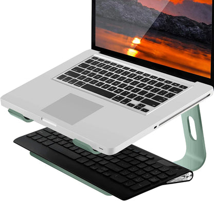 Orionstar Laptop Stand Portable Aluminum Laptop Riser Compatible with Apple Mac MacBook Air Pro 10 to 15.6 Inch Notebook Computer, Detachable Ergonomic Elevator Holder, Green
