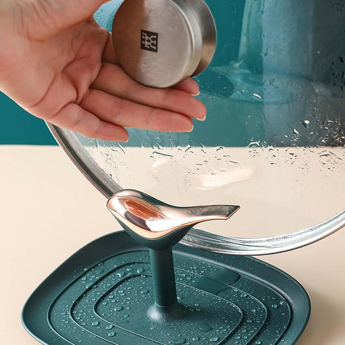 Poggiamestolo e supporto per coperchio pentola a forma di uccello con gocciolatoio supporto per utensili da cucina supporto per utensili da cucina gadget convenienza