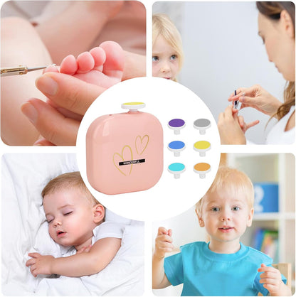 Electric Nail File, USB Trimming Kit, Fingernail Polisher with Multiple Speed Settings, Gentle Sanding Heads, Compact Design for Baby Care, Travel, and Home Use
