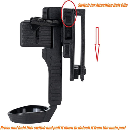 TACNEX Quick Release Flashlight Holder w/Duty Belt/MOLLE Vest Clip Tactical Torch Holster Rotatable Light Carry Case Support Stand fit 1"-1.25" Diameter Flashlight for Police Leo Security Military