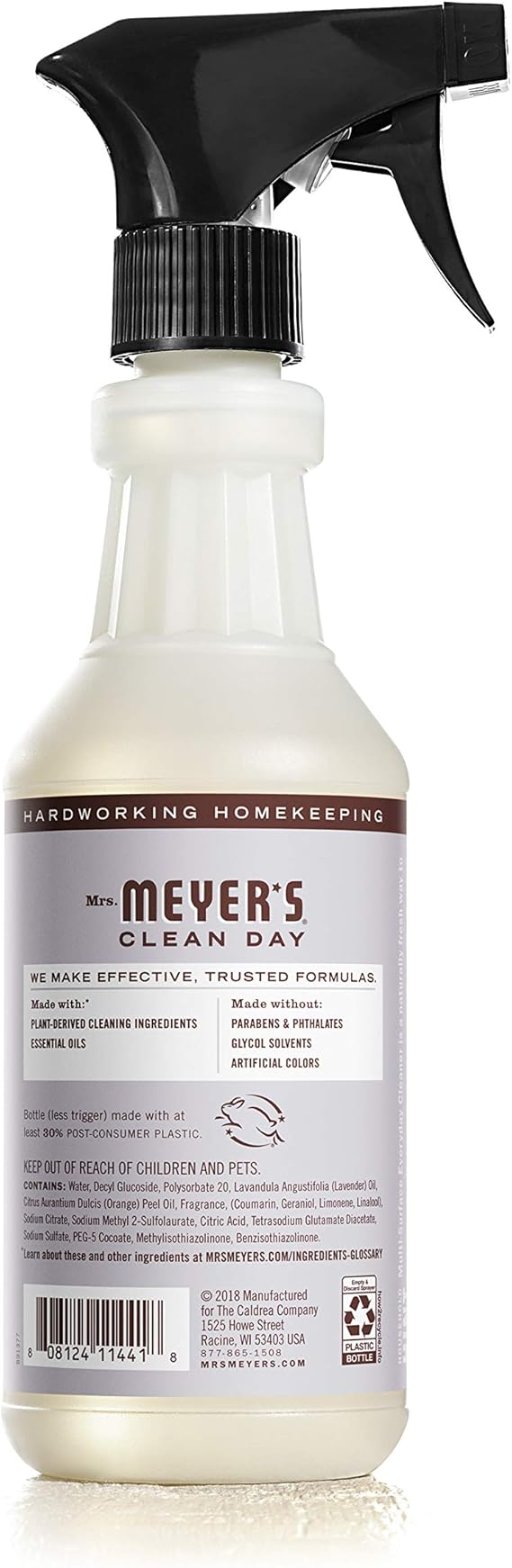 MRS. MEYER'S CLEAN DAY Multi-Surface Everyday Cleaner, Cruelty Free Formula, Lavender Scent, 16 oz- Pack of 3