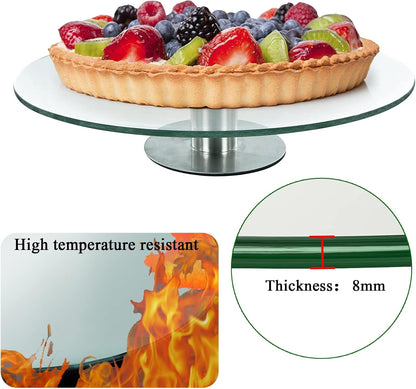 Tempered Glass Round Table Top Smooth Surface with Anti Skid Pad Kitchen Dining Table Protector Negotiation Table Cover Small Lazy Susan Clear Color