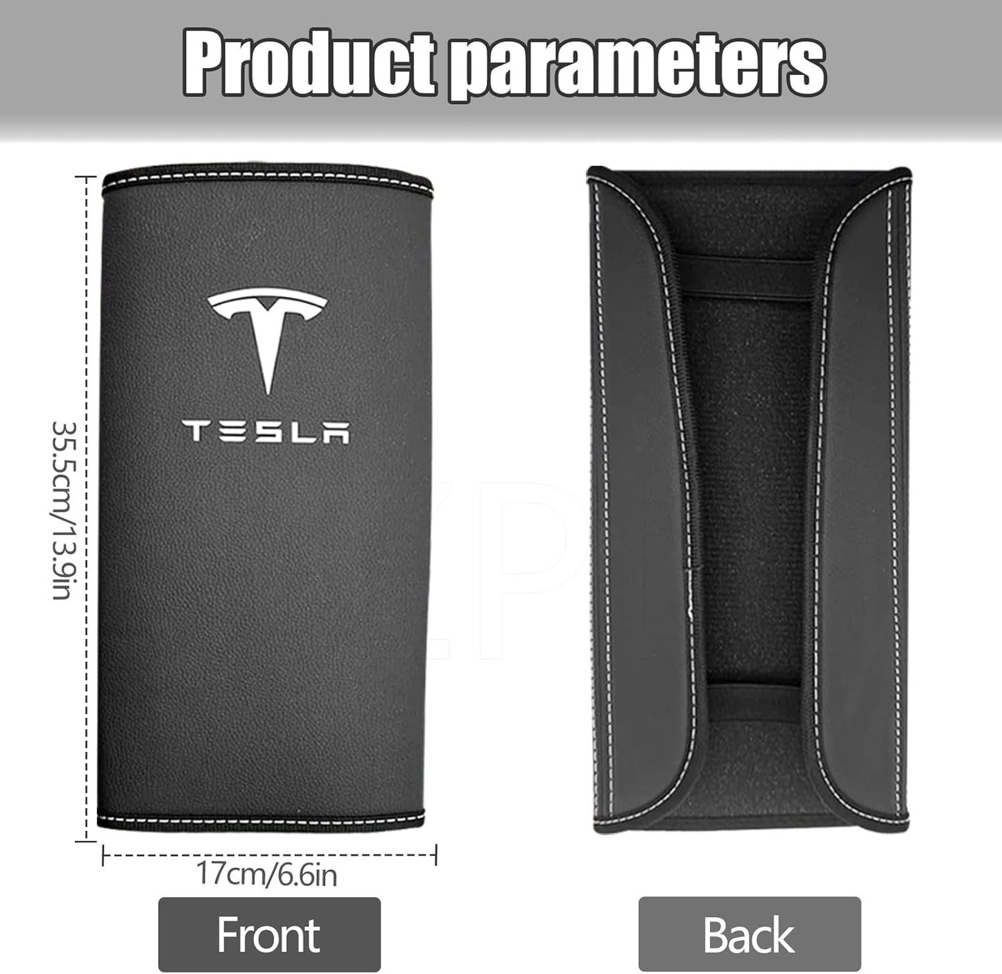 Armrest Cover for Tesla Model 3 Highland Model Y 2024-2017, PU Leather Center Console Arm Rest Anti-Scratch Protector Pad, Non-Slip Interior Accessories for Tesla Model 3 2024 (Black)