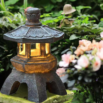 Zen Solar Garden Lamp - Solar Powered Palace Lamp for Path and Garden | Elegant Outdoor Lantern for Patio, Courtyard and Villa Night Decoration with Soft Ambient Lighting