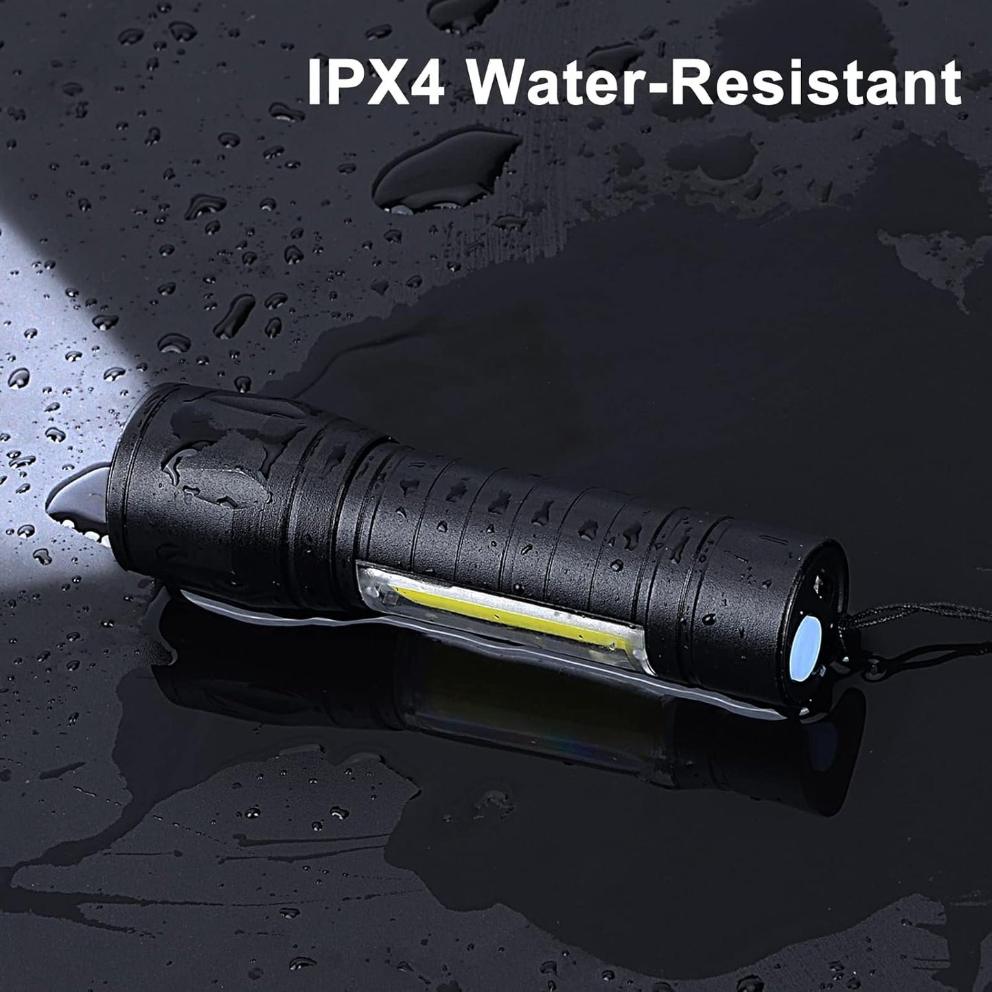 CofunKool LED Flashlight Rechargeable Super Bright Tactical Flash Light with Cob Lamp, Mini Handheld Flashlights Zoomable Water-Resistant 3 Modes for Emergency (3 Pack)