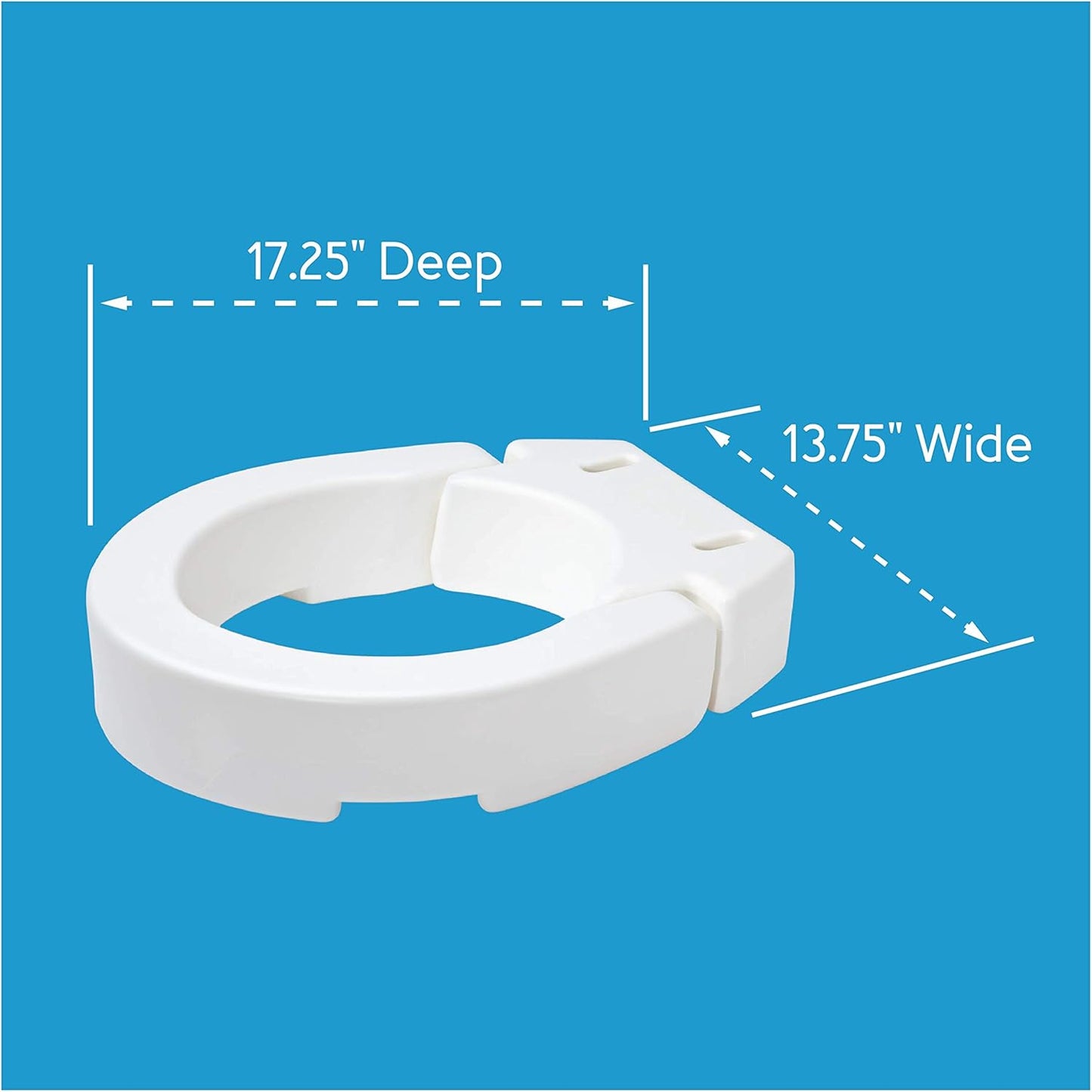 Carex Health Brands Hinged Toilet Seat Riser, Round