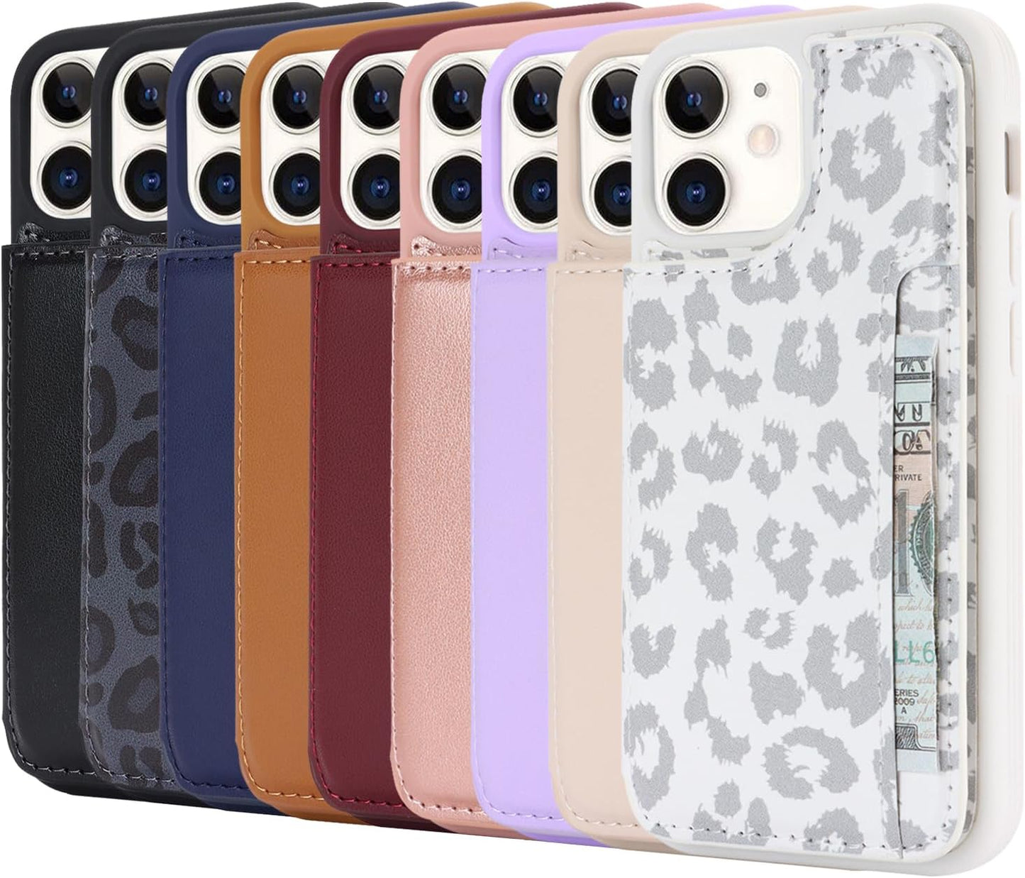 Cavor for iPhone 12 Mini Case Vertical Flip Cover for iPhone12 Mini Wallet Cases PU Leather Kickstand with Card Slots Holder Magnetic Clasp Protective Phone Cover for Women Girl Men-Black