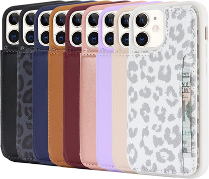 Cavor for iPhone 12 Mini Case Vertical Flip Cover for iPhone12 Mini Wallet Cases PU Leather Kickstand with Card Slots Holder Magnetic Clasp Protective Phone Cover for Women Girl Men-Black