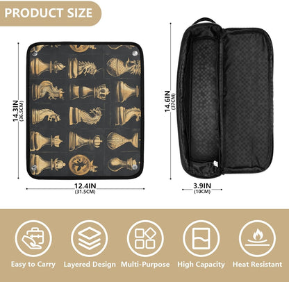 Travel Hair Tools Bag for Women with Iron Mat, Flat Curling Iron Carrying Case, Waterproof Organizer for Hot Tools and Care Accessories