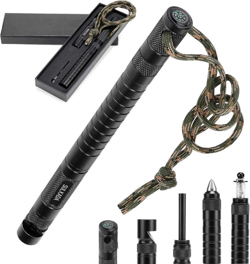 Survival Multi-Tool with Fishing Tool, Fire Starter, Survival Whistle, Window Breaker,Bottle Opener for Everyday Carry Survival Gear Gifts for Men