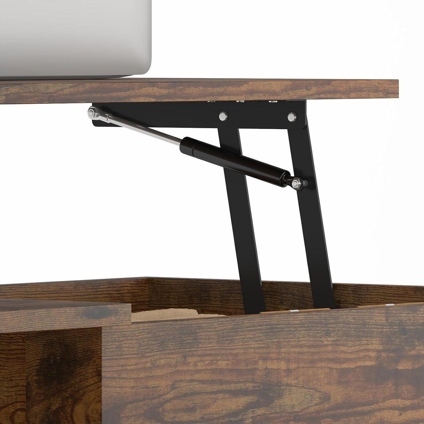 Ufurniture Lift Top Coffee Table with Hidden Storage, Gas Lift Tabletop Dining Table with Storage Shelf for Home Living Room, Office, Walnut