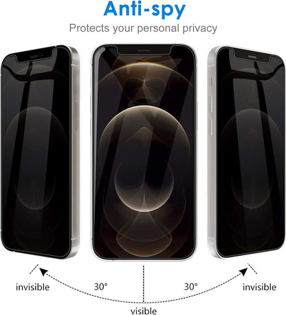 JETech Privacy Screen Protector for iPhone 12 Pro Max 6.7-Inch, Anti Spy Tempered Glass Film, 2-Pack