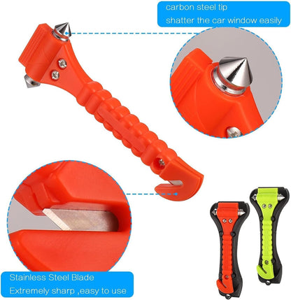 Starvortex 4 Pack Window Breaker Seatbelt Cutter, Car Emergency Kit of 4 Seat Belt Cutter, 2-in-1 Car Window Breaker, Car Essentials Glass Breaker with 2 Whistles, Glass Breaker for Truck, Bus