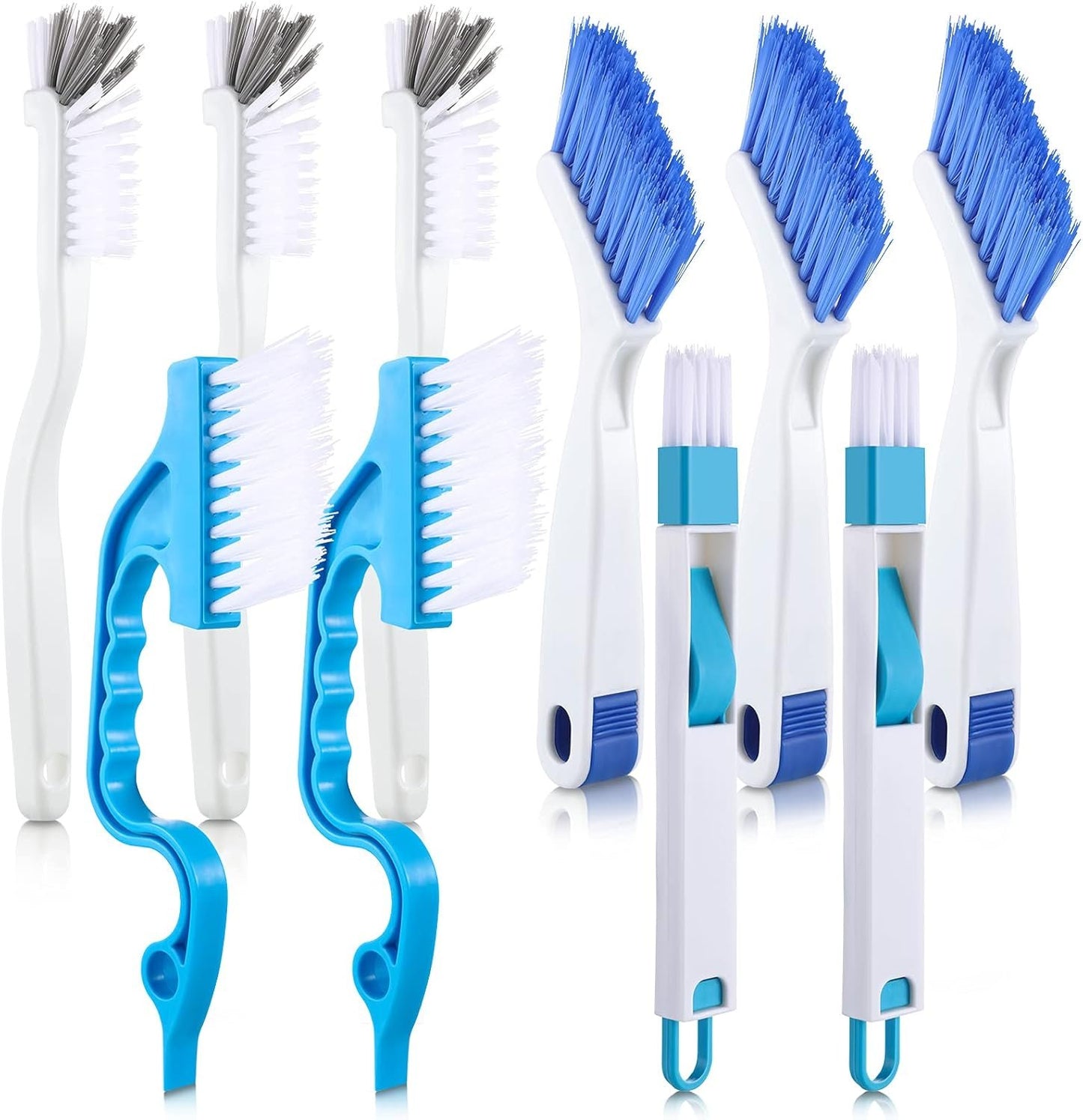 10 Pieces Cleaning Brush Small Scrub Brush, Window Door Sliding Track for Cleaning Sink Scrub, Bathroom Kitchen Edge Corner Grout, Sliding Door or Window