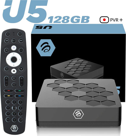 BuzzTV U5 128GB Android TV Box | 4K Streaming Device Quad-Core Processor Dual-Band Wi-Fi Bluetooth 5.0 | HDR Android 11 OS