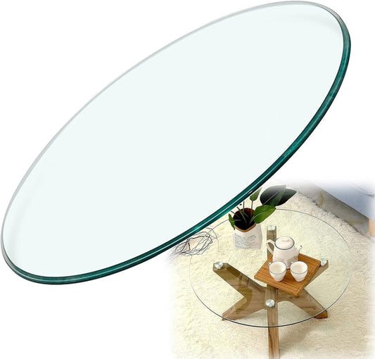 piano del tavolo da pranzo in vetro temperato.pian Tempered Glass Kitchen Table Top，Round Table Top Replacement，DIY Self-made Glass Table Tops For Coffee Tables, For Kithchen, Dining Room,(98CM(39INCH