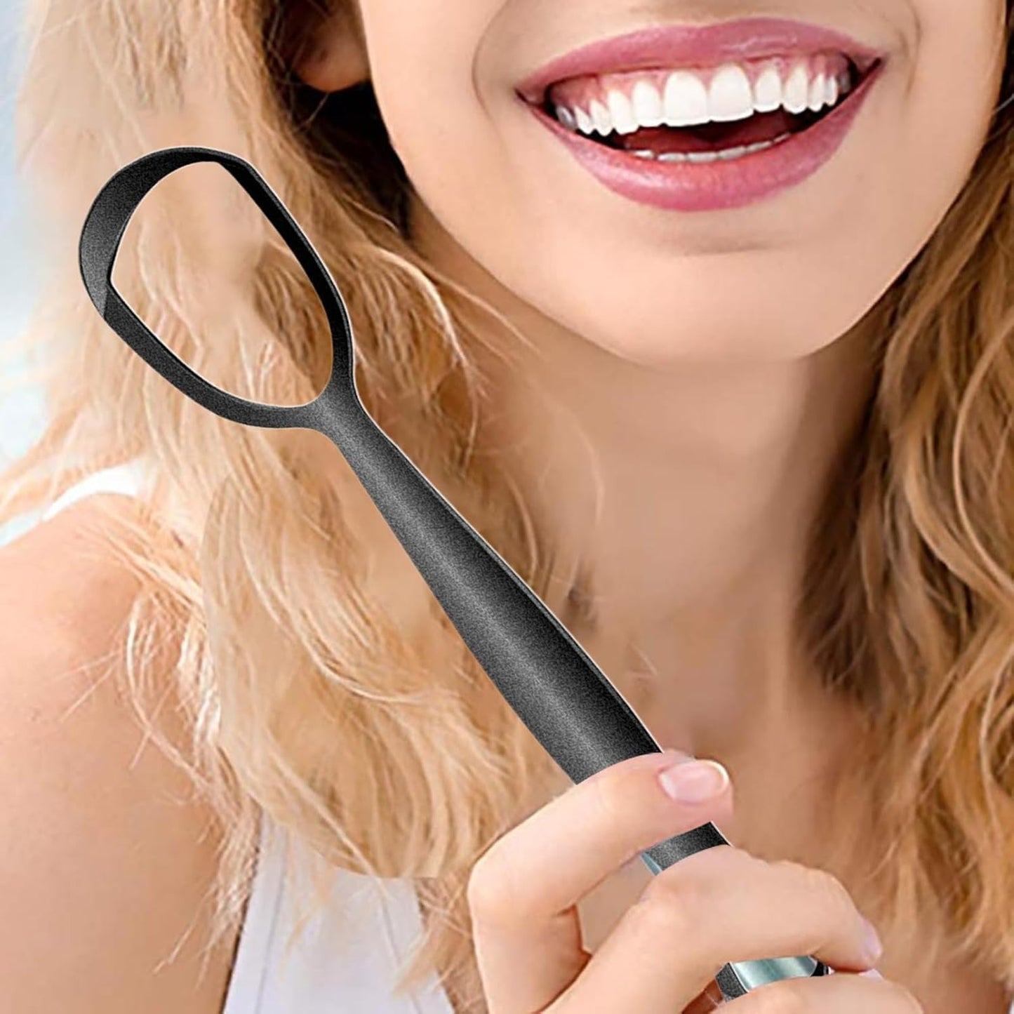 Tongue Scraper, Stainless Steel Fan-Shaped Orals Care Tool, Daily Cleaner Improved Oral Hygiene, Gentle & Effective for Adults and Family, Removes Bad Breath and