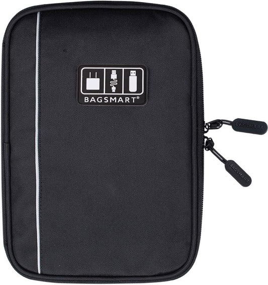 BAGSMART Travel Cable Organizer Electronic Accessories Case (Black-2)