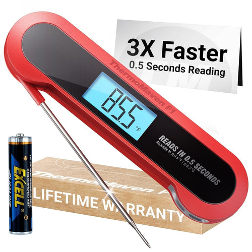 ThermoMaven F1 Meat Thermometer Digital for Cooking, 3X Faster 0.5s Instant Read Probe with High Accuracy, IP67 Waterproof Food Thermometer with Ambidextrous Backlit for Kitchen, Grilling, BBQ, Smoker