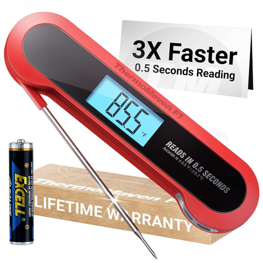 ThermoMaven F1 Meat Thermometer Digital for Cooking, 3X Faster 0.5s Instant Read Probe with High Accuracy, IP67 Waterproof Food Thermometer with Ambidextrous Backlit for Kitchen, Grilling, BBQ, Smoker