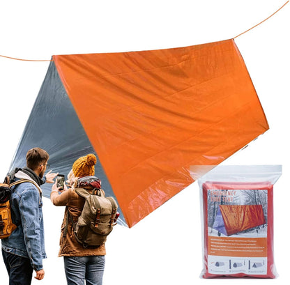 emerrgency Tube Tent - 2-Person Survival Camp Shelter, Compact Outdoor Refuge | Lightweight Windproof Waterproof Lifesaving Gear, Tarp Sleeping Bag Thermal Sack Blanket for Hiking