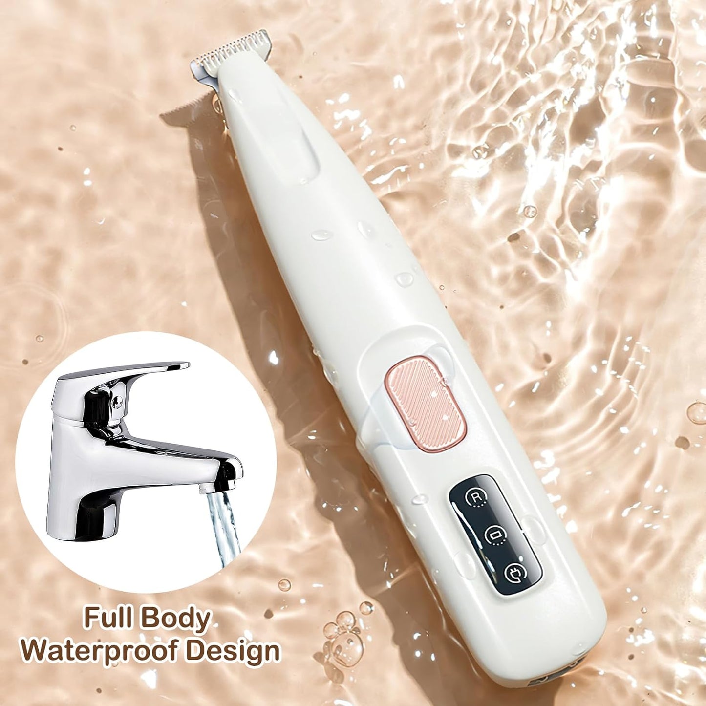 Cat Lawn Mower Hair Clippers, Silent Dog and Cat Clippers Paw Trimmer Waterproof Dog Around Paws, Eyes, Ears, Face