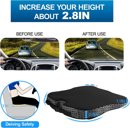 Car Seat Cushion for Driving,Office Chair Cushions Non-Slip Sciatica & Lower Back Tailbone Support Chair Pillow Pad,Memory Foam Seat Cushion for Car Seat Driver Truck Desk Wheelchair