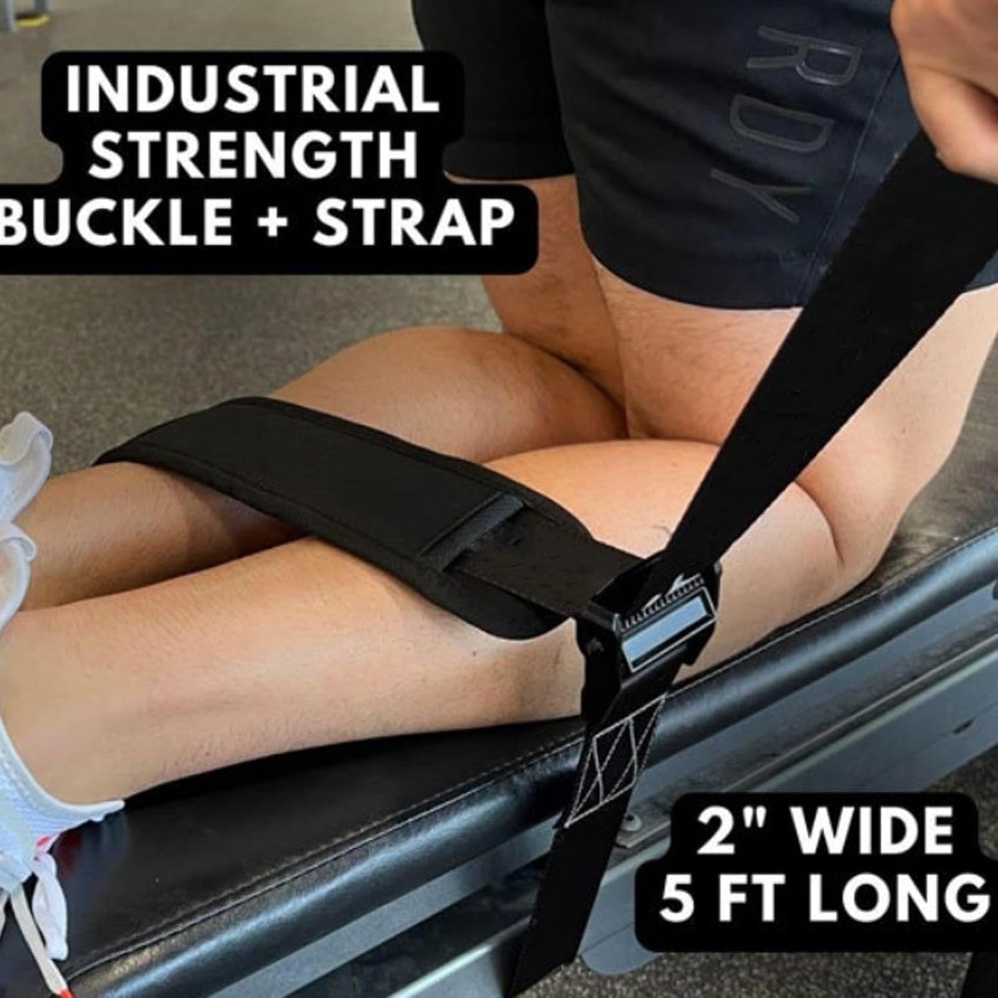 Hamstring Curl Strap - Adjustable Leg Bands | Resistance Band | Workout Equipment, Home Gym Accessories For Strength Training & Injury Prevention - 200x5cm