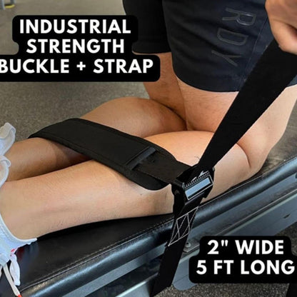 Hamstring Curl Strap - Adjustable Leg Bands | Resistance Band | Workout Equipment, Home Gym Accessories For Strength Training & Injury Prevention - 200x5cm