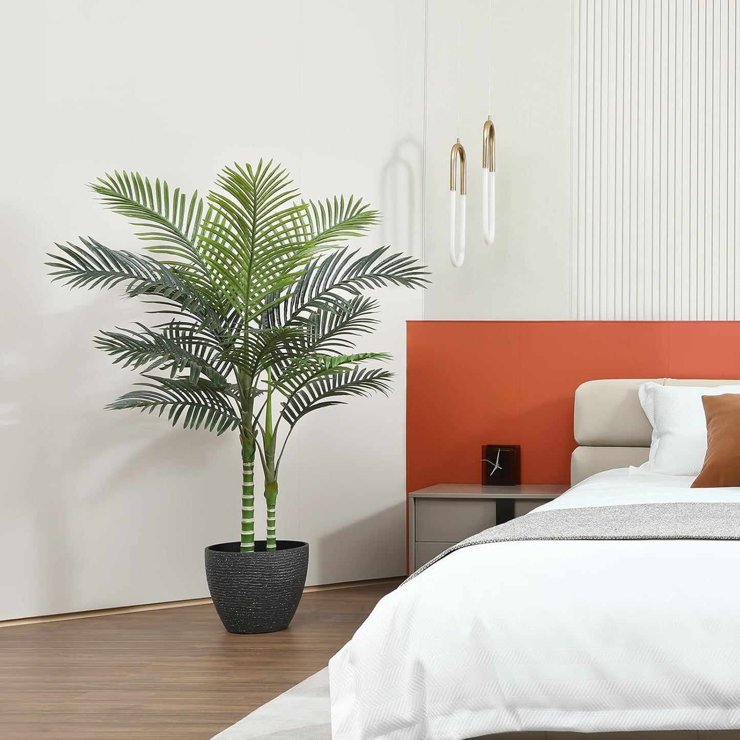 OAKRED Artificial Golden Cane Palm Tree,5FT Tall Fake Plant Faux Palm Plants for Indoor,Artificial Plants for Office Home Living Room Patio Decor