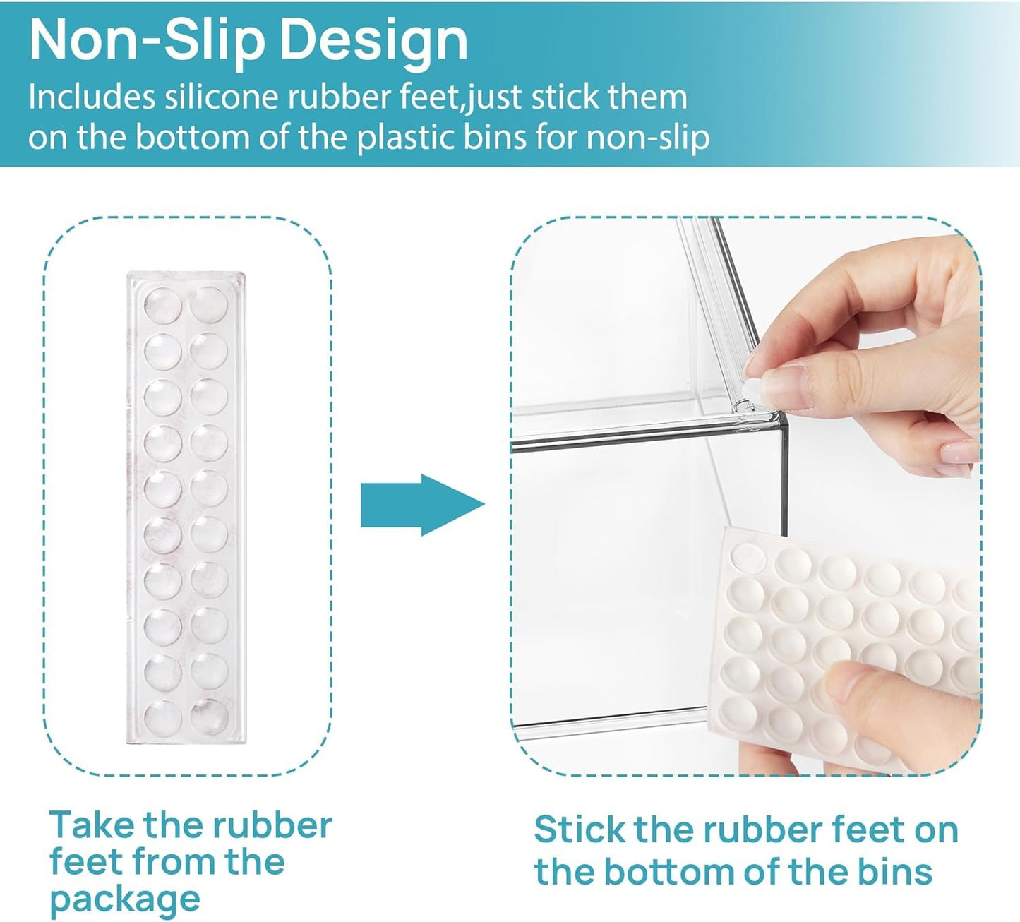 Vtopmart 4 Pack Stackable Makeup Organizer Storage Drawers, 6.6’‘ Tall Acrylic Bathroom Organizers，Clear Plastic Storage Bins For Vanity, Undersink, Kitchen Cabinets, Pantry Organization