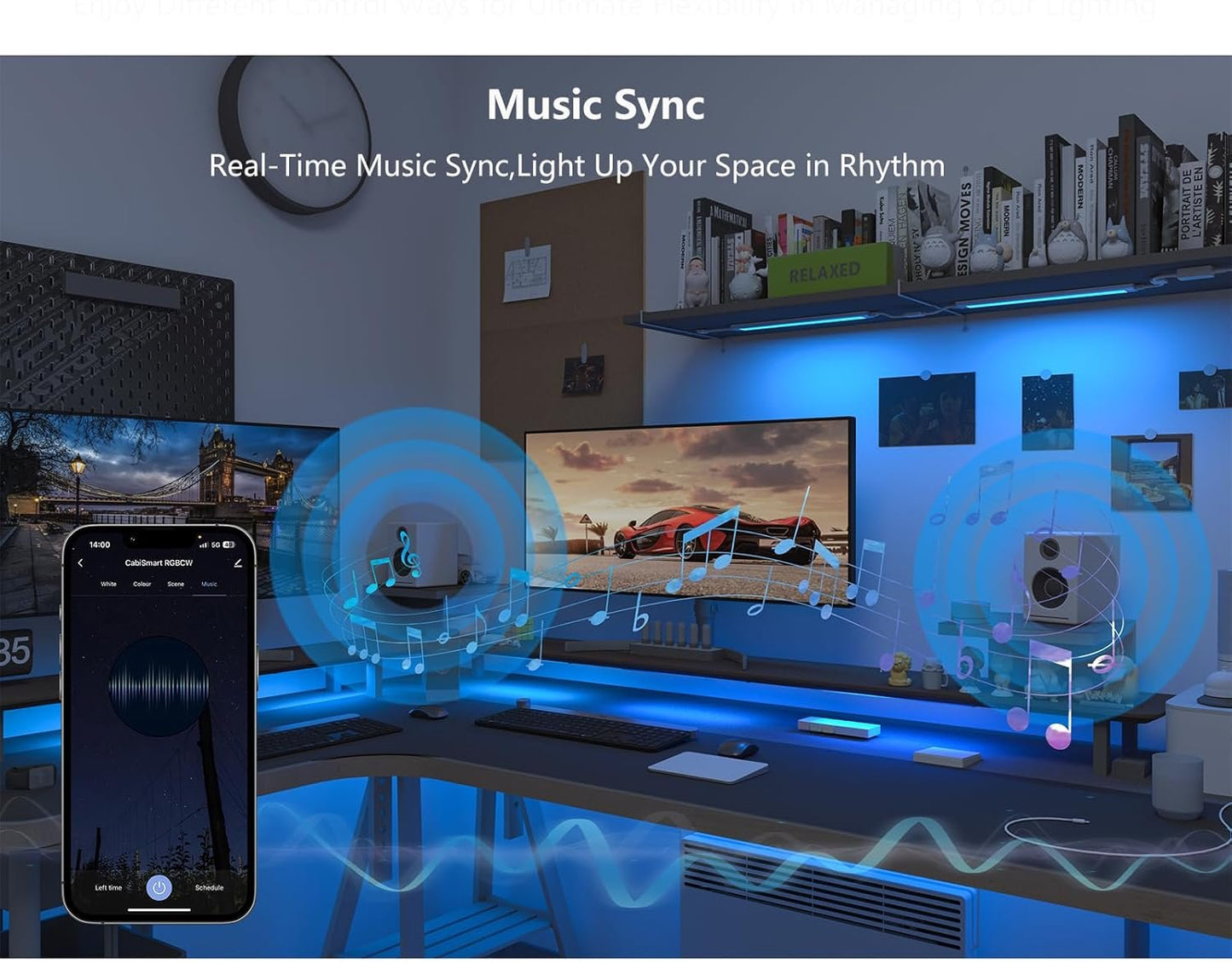 Smart Under Cabinet Lighting White & Multicolor LED Strip Lights Dimmable Works with Alexa,Google Home,Smart APP Remote Control RGB Kitchen Lamp Plug in for Under Counter Light Fixtures,6pcs