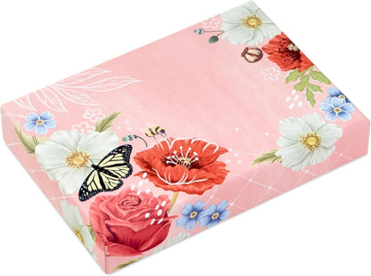 Hallmark Stationery Set with Desk Organizer, Light Pink (10 Blank Cards with Envelopes, 20 Writing Sheets with Envelopes, 75-Sheet Notepad, 30 Sticker Seals)