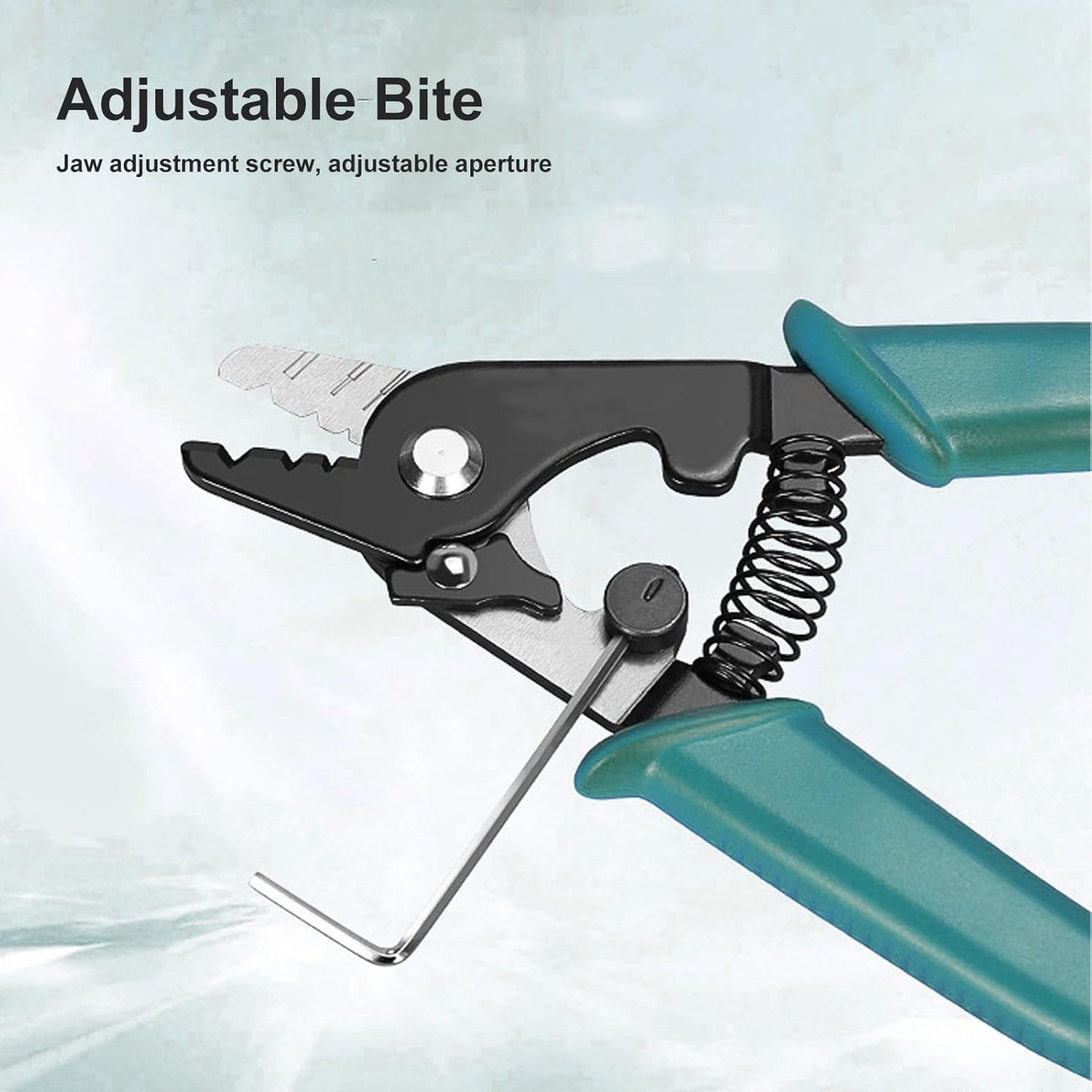 VELATEMOR 3 Hole Fiber Stripper, Quick & Accurate Optic Fiber Stripping Tool with Safety Lock, Automatic Reset Spring, Ergonomic Design, Long Lasting for Electrical Work