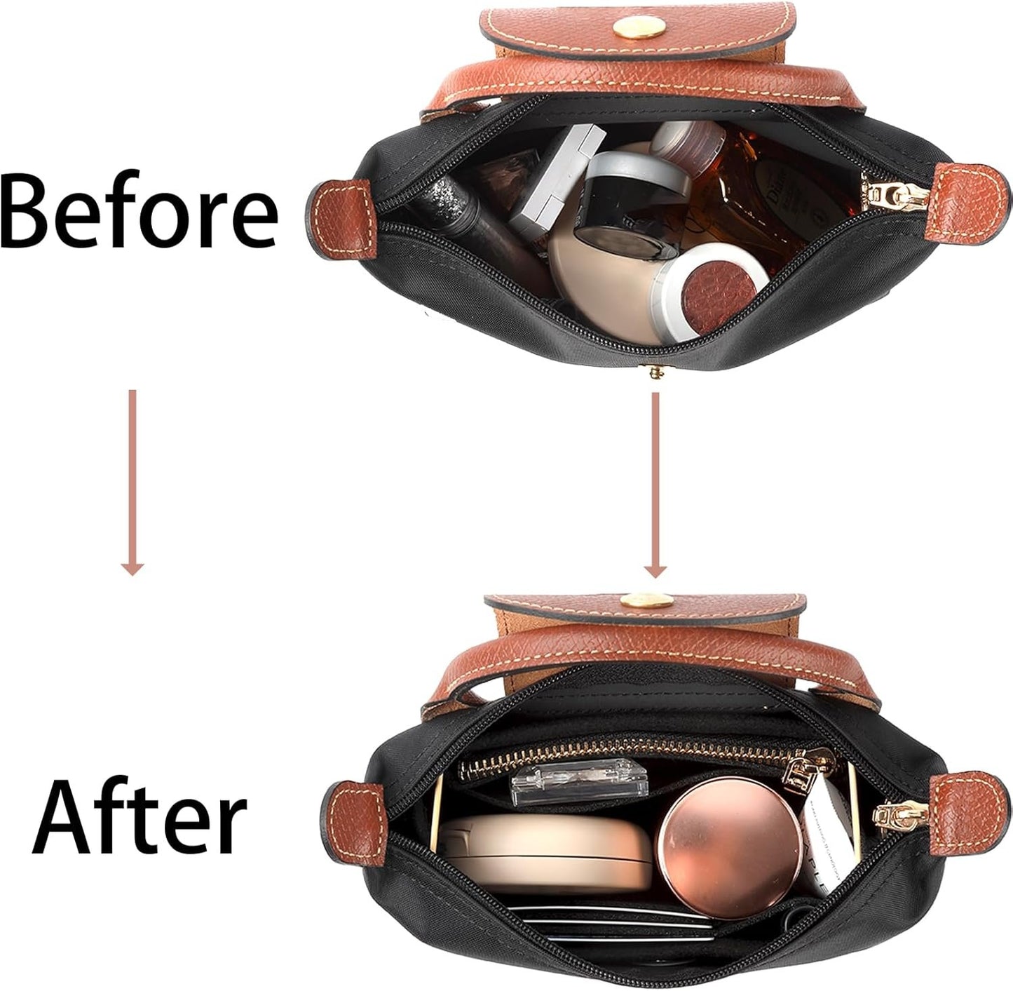 Gastinsave Handbag Purse Bag Organizer Insert Compatible with Longchamp le pliage Tote Bag